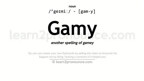 GAMY Definition & Meaning .